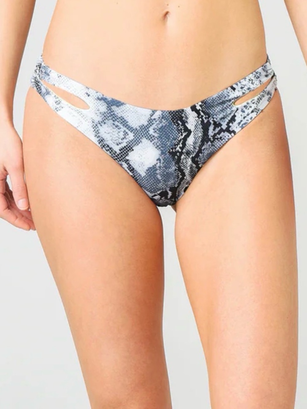 Dolce Vita Women's Snake Print Cut-Out Bikini Bottom